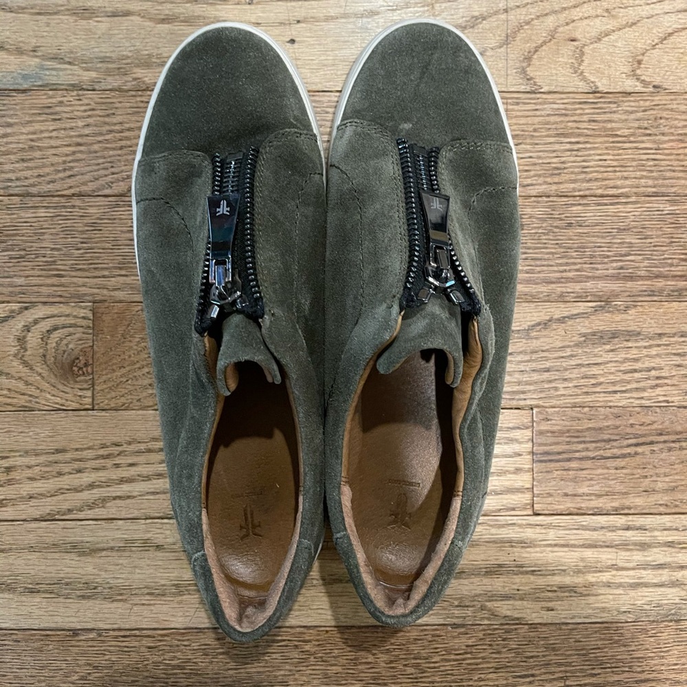 Frye suede zipper sneakers